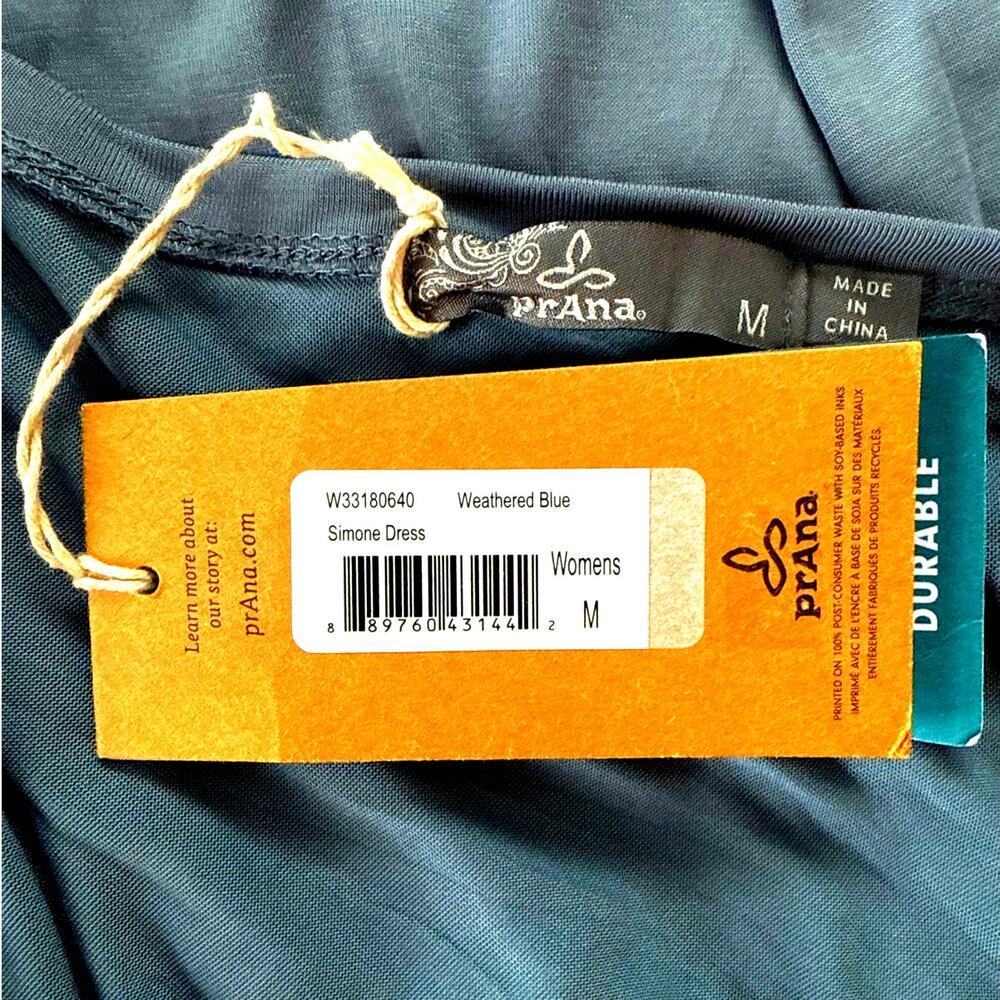 Prana Simone Dress Weathered Blue Med NWT - Picture 8 of 9